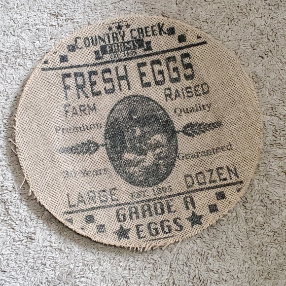 Farm Style Burlap Covered Plate - Picture 4 of 5